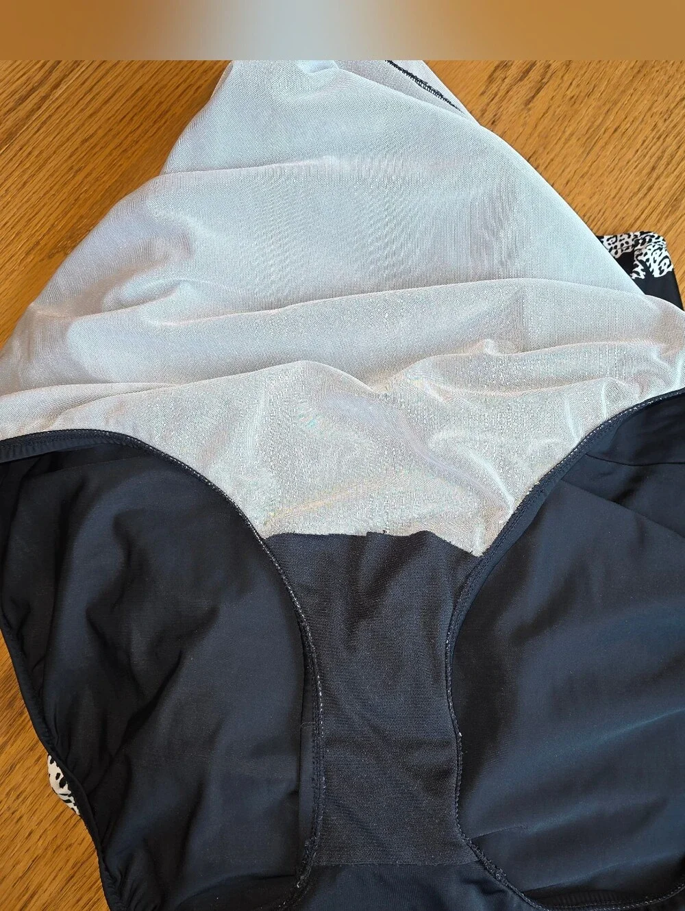 Swim Solutions Spotted Leaves Empire Waist Tummy Control Swimdress Size 24w - Picture 5 of 11